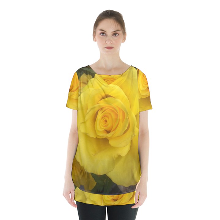 Yellow rose Skirt Hem Sports Top