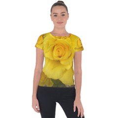 Yellow Rose Short Sleeve Sports Top  by glendatartist