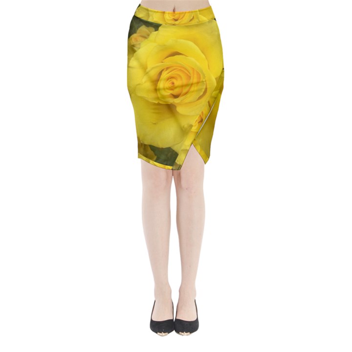 Yellow rose Midi Wrap Pencil Skirt