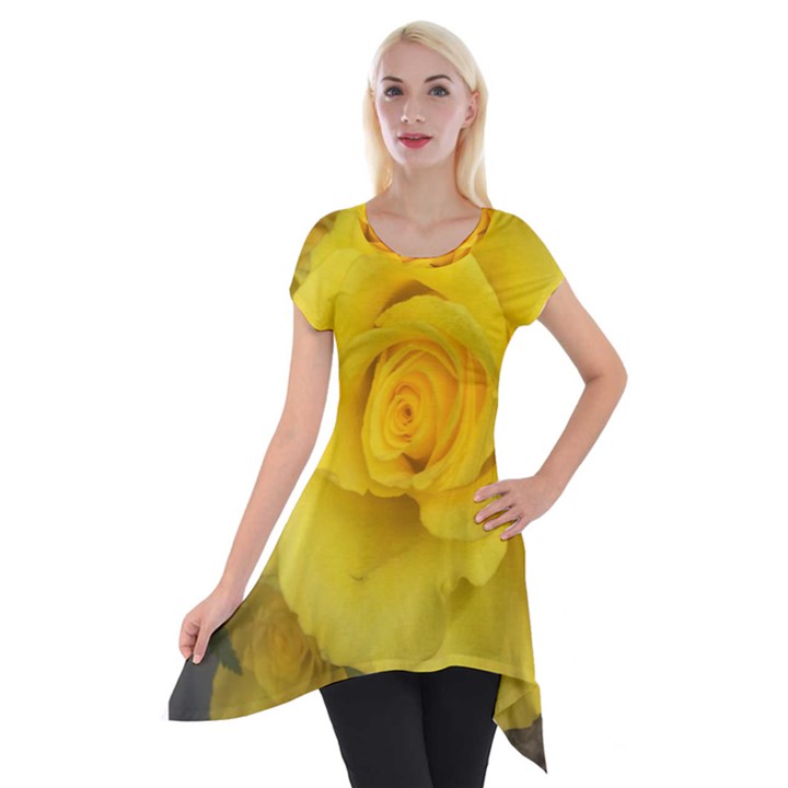 Yellow rose Short Sleeve Side Drop Tunic