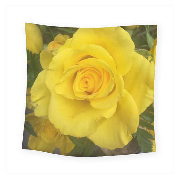 Yellow rose Square Tapestry (Small)