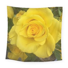 Yellow Rose Square Tapestry (large) by glendatartist