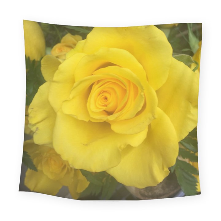 Yellow rose Square Tapestry (Large)