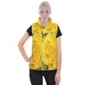 Yellow rose Women s Button Up Puffer Vest View1