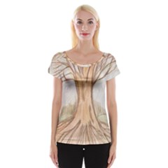 Roots Cap Sleeve Top by glendatartist