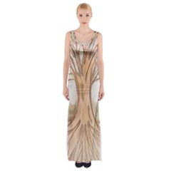 Roots Maxi Thigh Split Dress by glendatartist