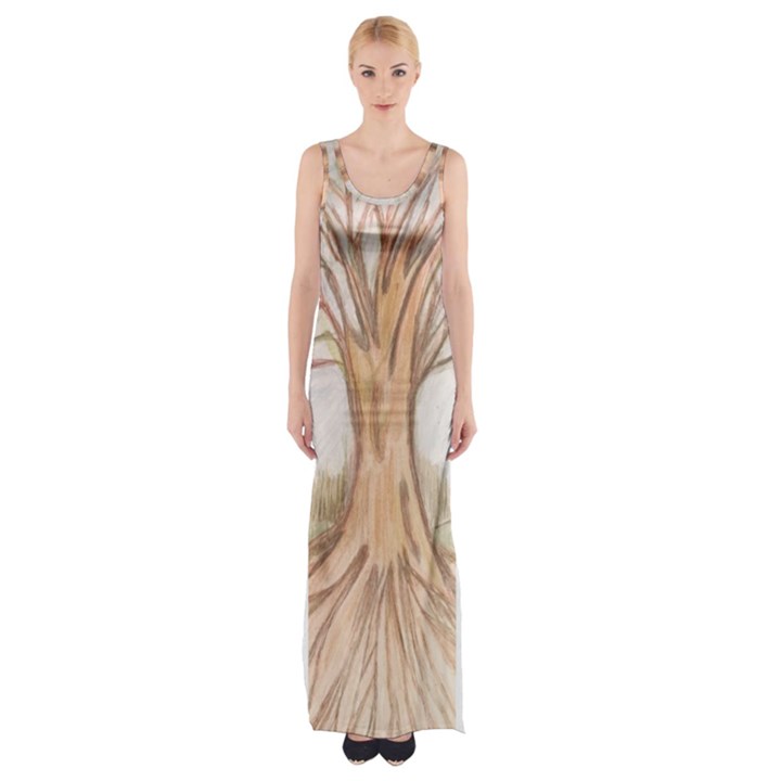 roots Maxi Thigh Split Dress