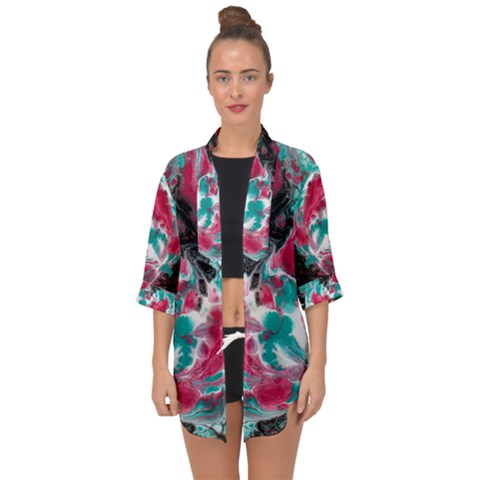 Open Front Chiffon Kimono 