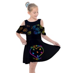 You Left Footprints on My Heart - Kids  Shoulder Cutout Chiffon Dress