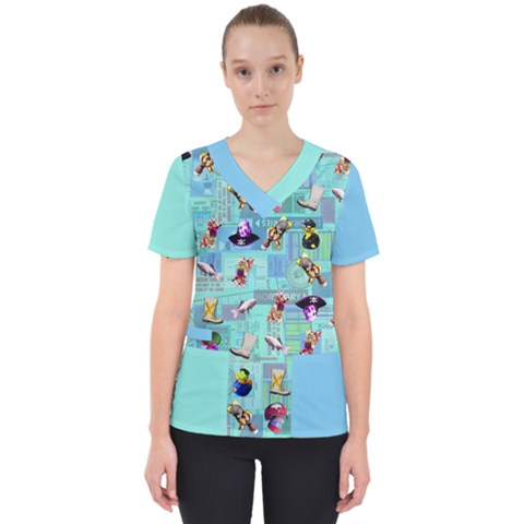 Women s V-Neck Scrub Top 