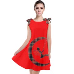 RedTartanBlackWatch Pattern - Tie Up Tunic Dress