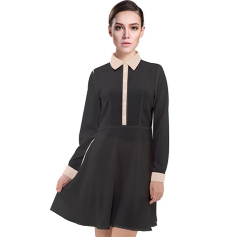 Long Sleeve Chiffon Shirt Dress 