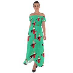 Rockin Marilyn Dress - Off Shoulder Open Front Chiffon Dress