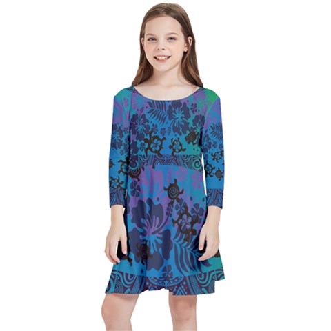 Kids  Quarter Sleeve Skater Dress 