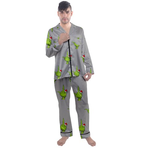 Men s Long Sleeve Satin Pajamas Set 