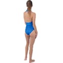 Baylien Plasma Blue Plunge Cut Halter Swimsuit View2