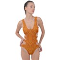 Baylien Plasma Orange Side Cut Out Swimsuit View1