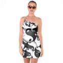 Hippyverse Alien Ying Yang One Shoulder Ring Trim Dress View1