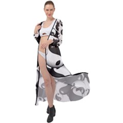 Hippieverse Alien Ying Yang Maxi Chiffon Beach Wrap by Bayarea51