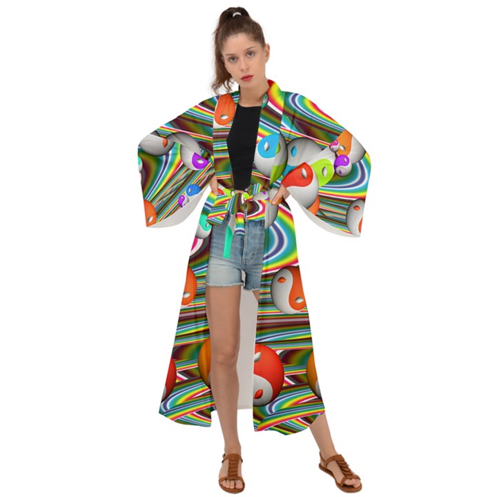 Baylien Ying Yang Maxi Kimono