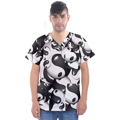 Hippieverse Men s V-neck Scrub Top by Bayarea51