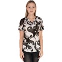 Hippieverse Alien Ying Yang  Women s V-Neck Scrub Top View1