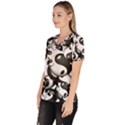 Hippieverse Alien Ying Yang  Women s V-Neck Scrub Top View2