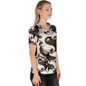 Hippieverse Alien Ying Yang  Women s V-Neck Scrub Top View3