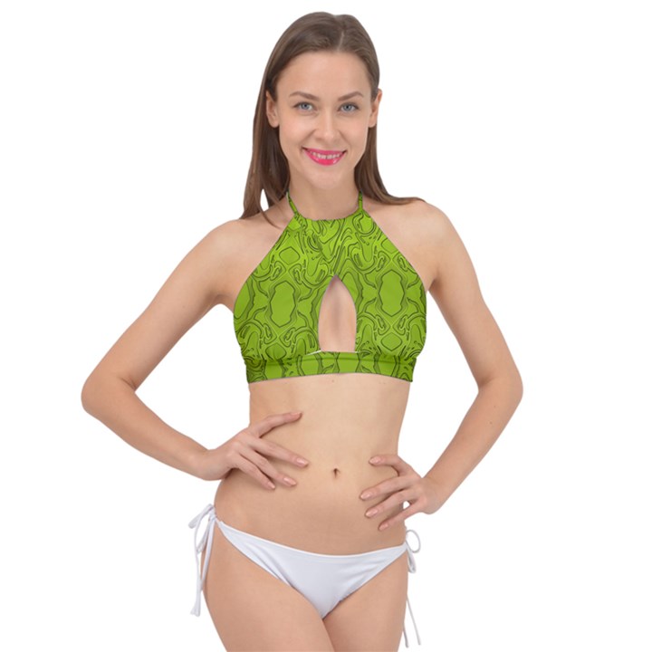 Baylien Plasma Green Halter Bikini Top