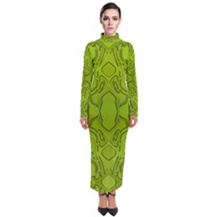 Baylien Plasma Green Turtleneck Maxi Dress by Bayarea51