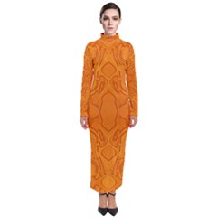 Baylien Princess Orange Magma Turtleneck Maxi Dress by Bayarea51