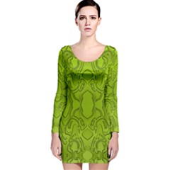 Baylien Plasma Green Long Sleeve Velvet Dress by Bayarea51