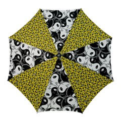 Hippyverese Alien Ying Yang Golf Umbrella by Bayarea51