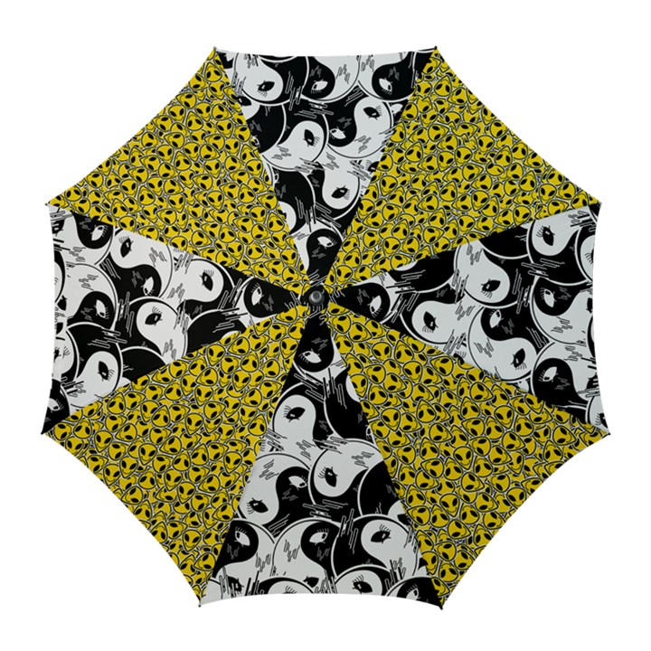 Hippyverese Alien Ying Yang Golf Umbrella