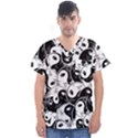 Hippyverse Alien Ying Yang Men s V-Neck Scrub Top View1