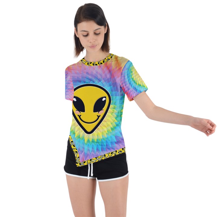 Hippyverse Asymmetrical Short Sleeve Sports Tee