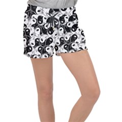 Hippyverse Alien Ying Yang Velour Lounge Shorts by Bayarea51