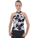 Hippyverse Alien Ying Yang Cross Neck Velour Top View1