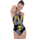 Hippyverse Alien Kite Plunge Cut Halter Swimsuit View1