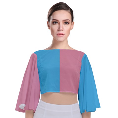 Tie Back Butterfly Sleeve Chiffon Top 