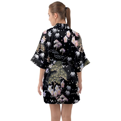 Half Sleeve Satin Kimono  