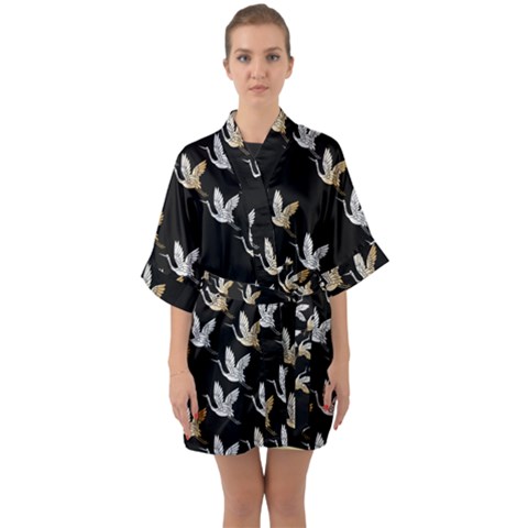 Half Sleeve Satin Kimono  