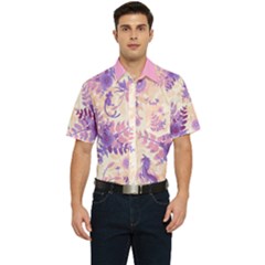 Exocolonist Hawaiian Shirt - Peach Mens - Men s Short Sleeve Pocket Shirt 