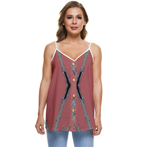 Casual Spaghetti Strap Chiffon Top 