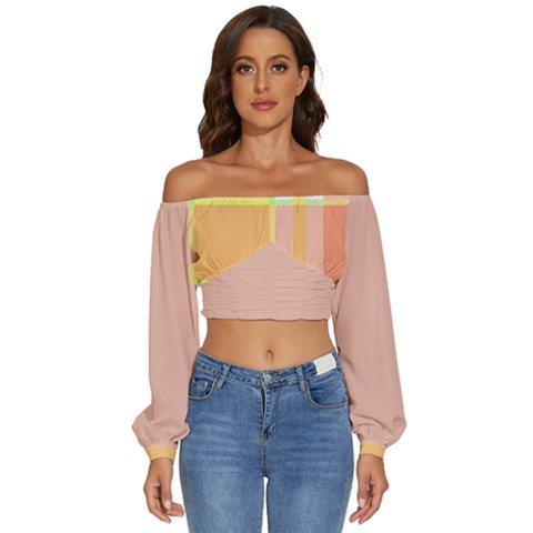 Long Sleeve Crinkled Weave Crop Top 