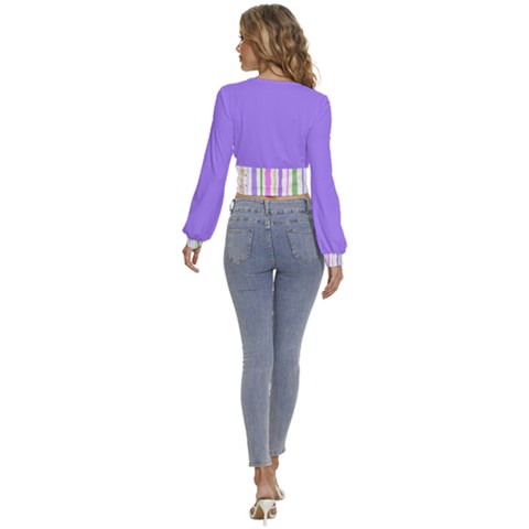 Long Sleeve Deep-V Velour Top 