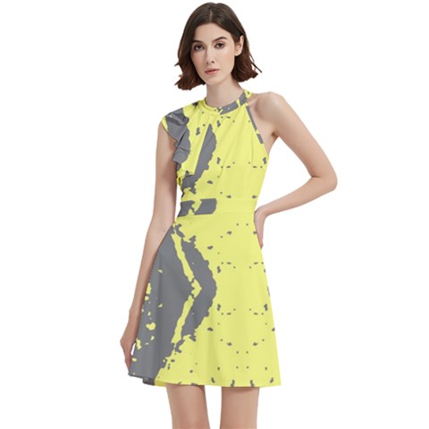 Cocktail Party Halter Sleeveless Dress With Pockets 