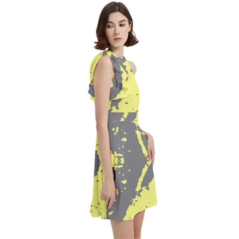 Cocktail Party Halter Sleeveless Dress With Pockets 