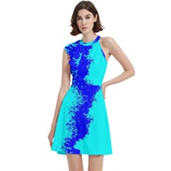 Cocktail Party Halter Sleeveless Dress With Pockets