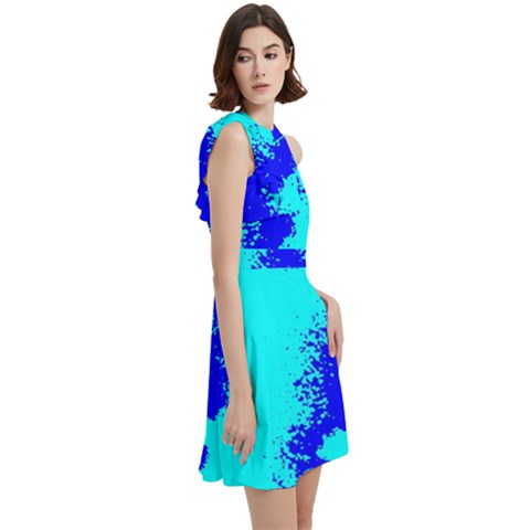 Cocktail Party Halter Sleeveless Dress With Pockets 